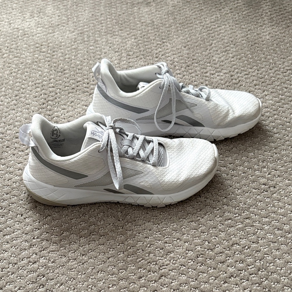 Reebok White and Gray Running Shoes